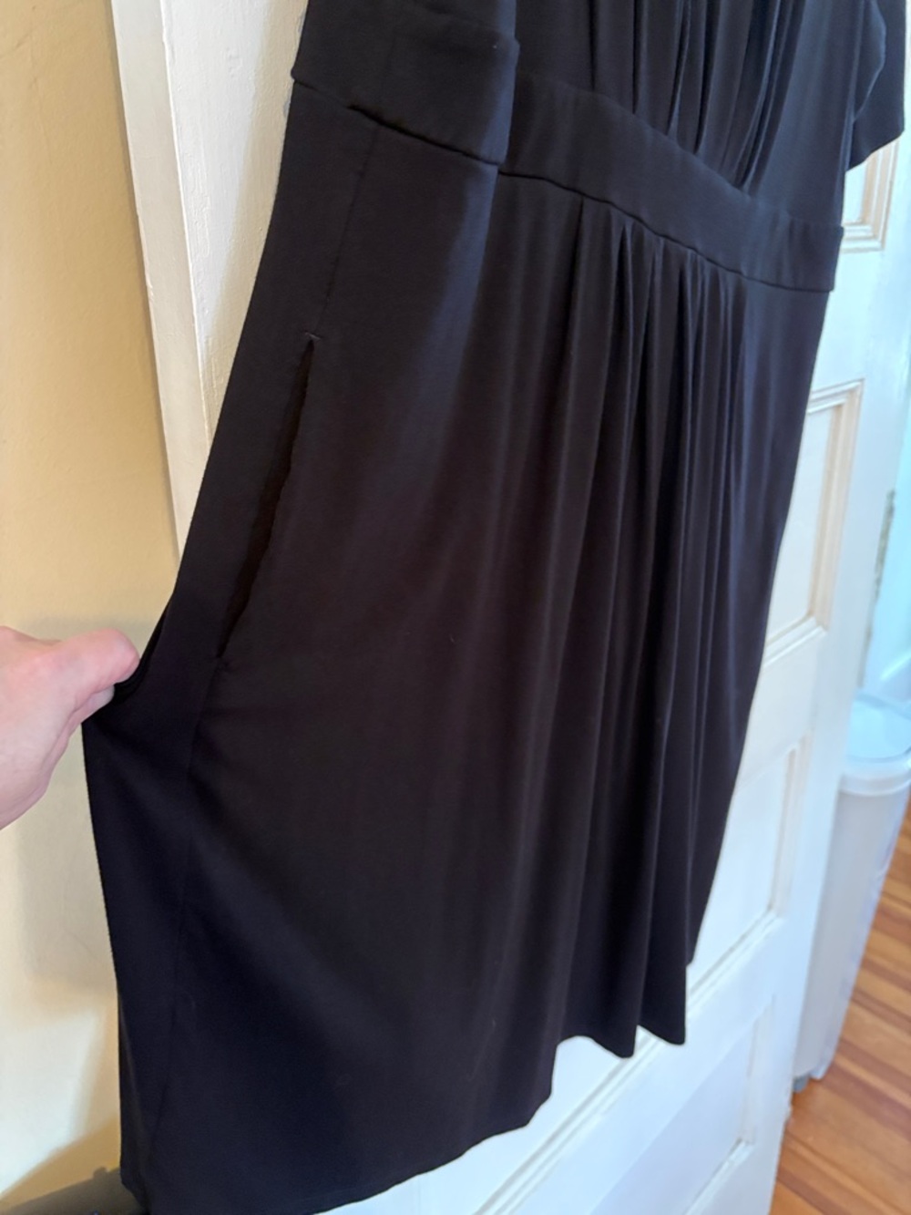 Chico's Black Short-Sleeve V-Neck Dress - Picture 6 of 11